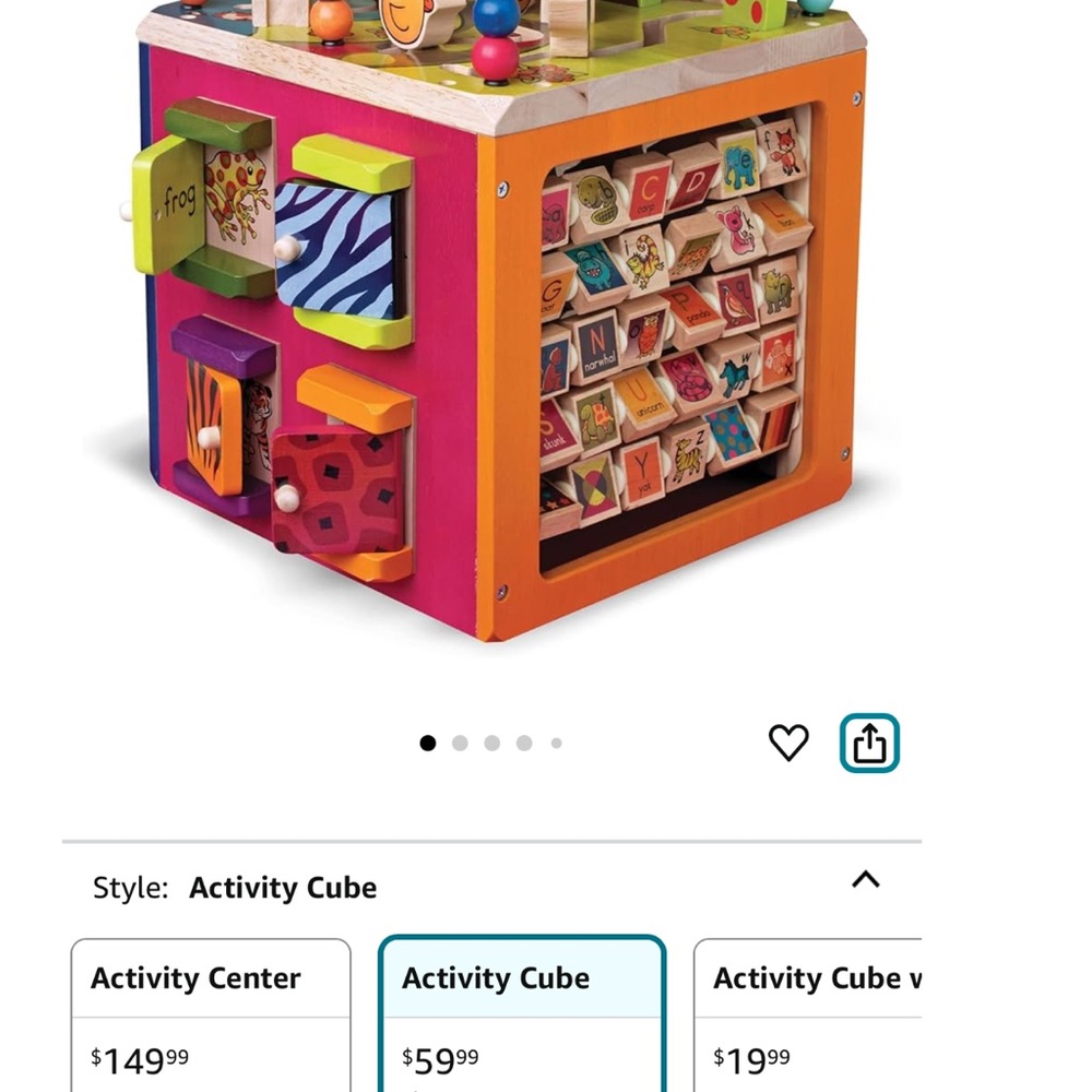 Pink and Orange Learning Activity Cube